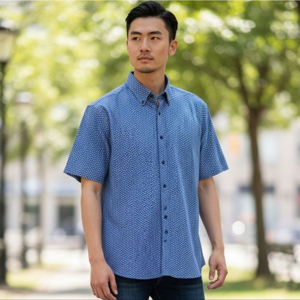 Michael Kors Blue Casual Button Down Shirt